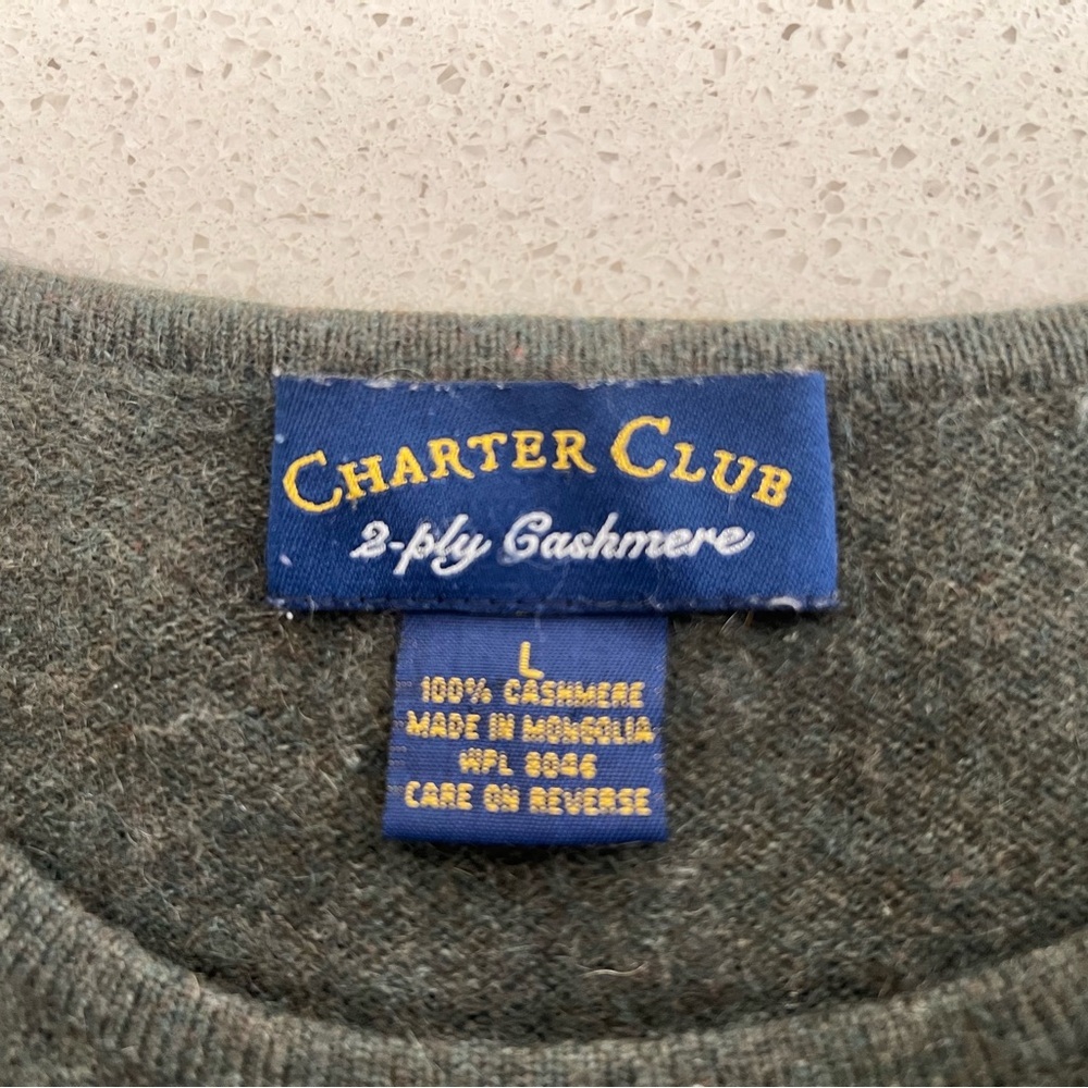 Charter Club Women's Dark Gray Crew Neck Sweater - Picture 5 of 8